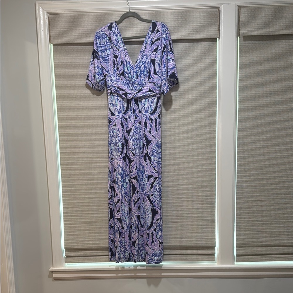 Lily Pulitzer Elegant Purple and Blue Maxi Dress